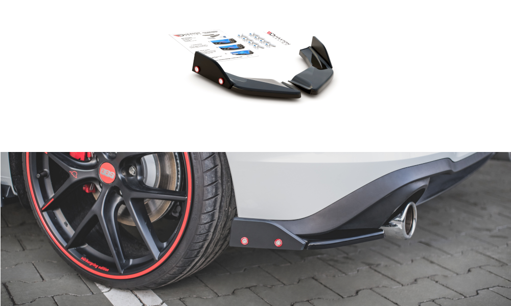 Heck Ansatz Flaps Diffusor +Flaps für V.2 Volkswagen Golf 8 GTI