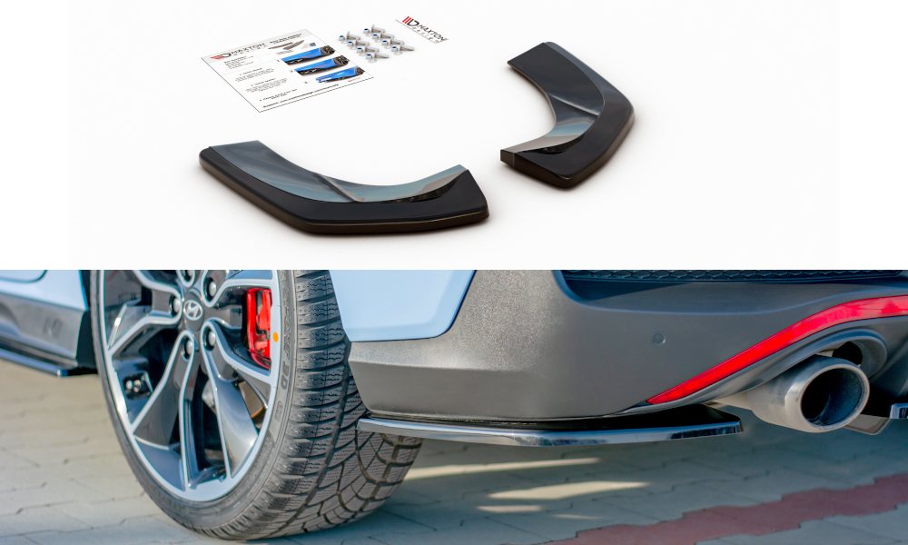 Heck Ansatz Flaps Diffusor für Hyundai I30 N Mk3 Fastback  schwarz Hochglanz