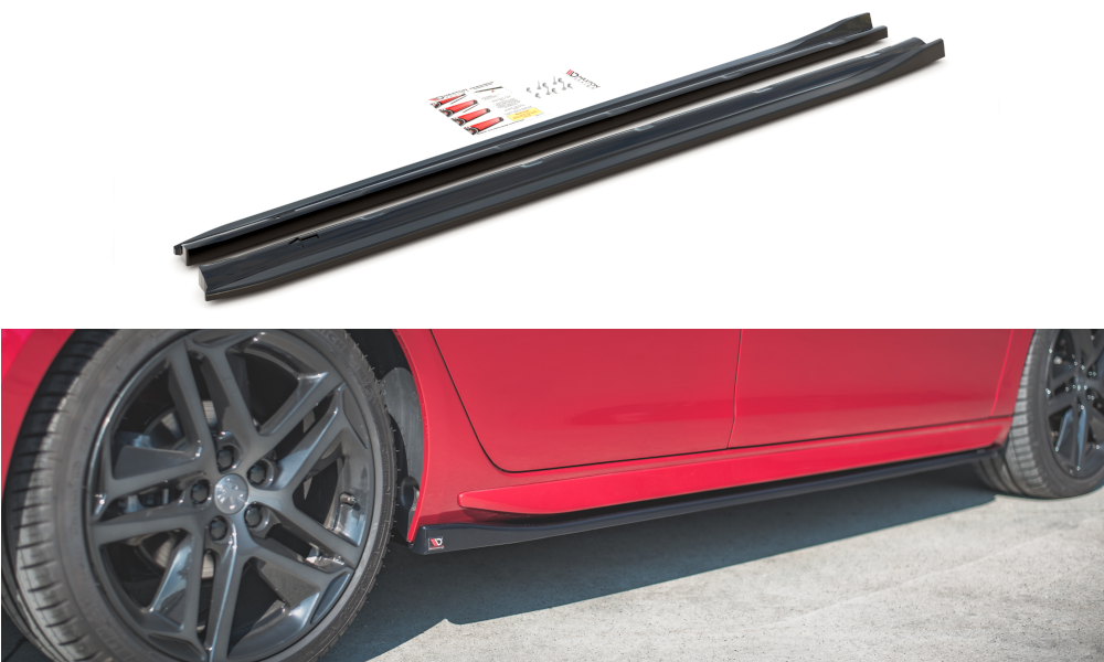 Seitenschweller Ansatz für Peugeot 308 GT Mk2 Facelift schwarz matt