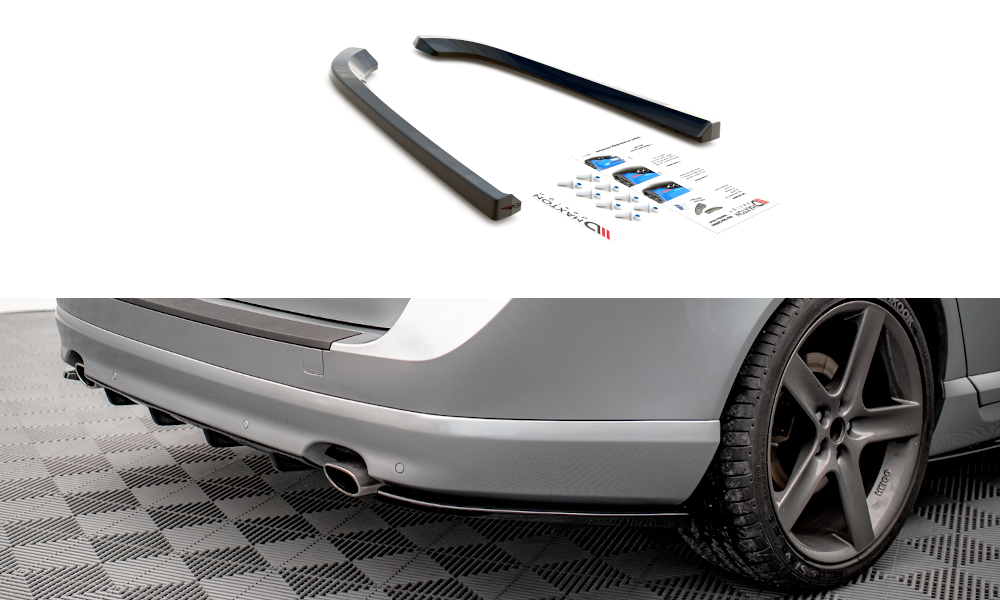 Heck Ansatz Flaps Diffusor für Volvo V70 Mk3 schwarz matt