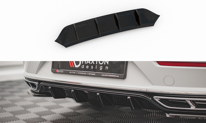 Diffusor Heck Ansatz für Volkswagen Arteon R-Line Facelift schwarz Hochglanz