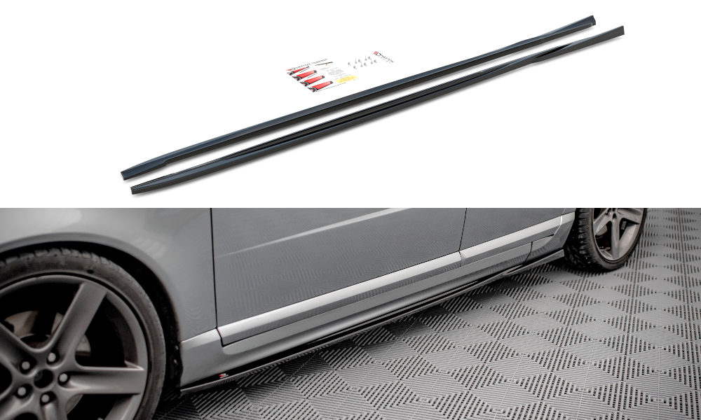 Seitenschweller Ansatz für Volvo V70 Mk3 schwarz Hochglanz