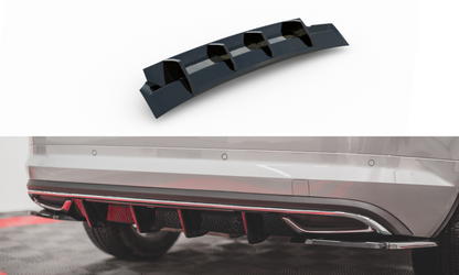 Diffusor Heck Ansatz für Skoda Kodiaq Mk1 Sportline schwarz Hochglanz