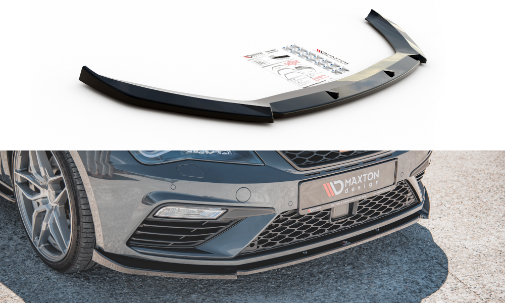 Front Ansatz V.6 für Seat Leon Cupra / FR Mk3 FL schwarz matt