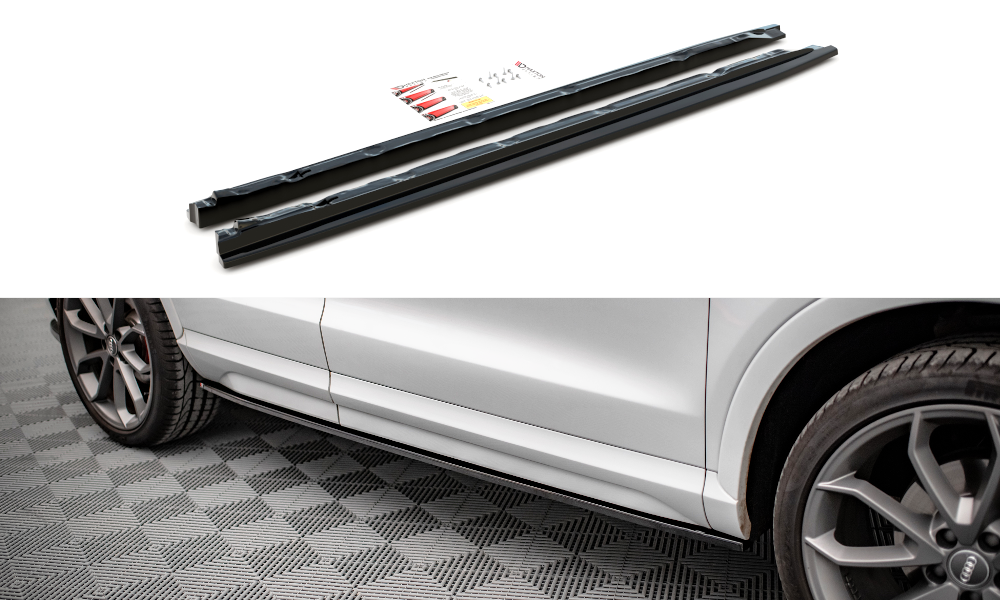 Seitenschweller Ansatz für Audi Q3 8U Facelift Carbon Look
