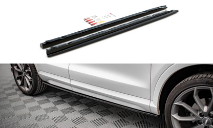 Seitenschweller Ansatz für Audi Q3 8U Facelift Carbon Look