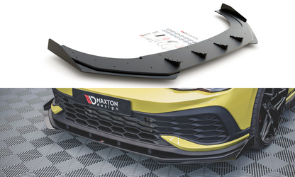Robuste Racing Front Ansatz für passend +Flaps für Volkswagen Golf 8 GTI Clubsport schwarz Hochglanz