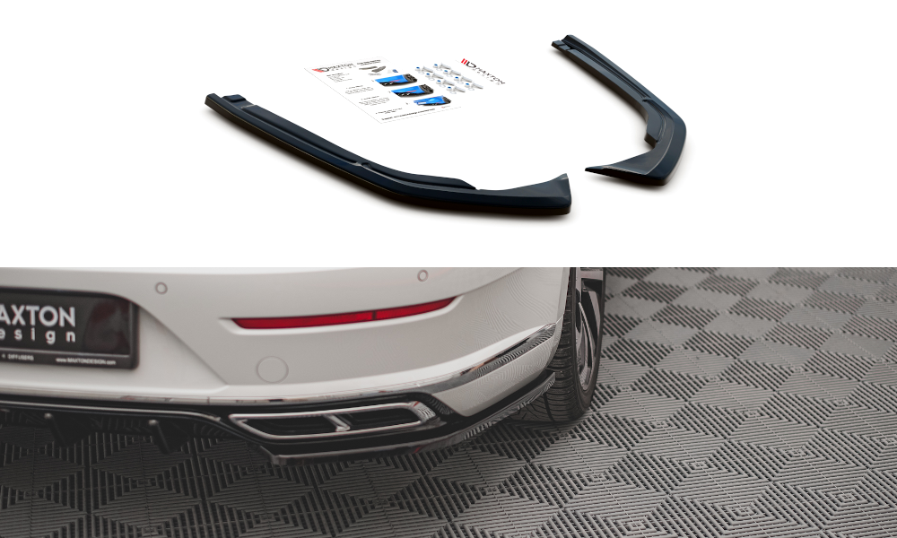 Heck Ansatz Flaps Diffusor für Volkswagen Arteon R-Line Facelift Carbon Look