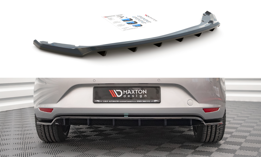 Mittlerer Diffusor Heck Ansatz DTM Look für Seat Leon Hatchback Mk3 Carbon Look