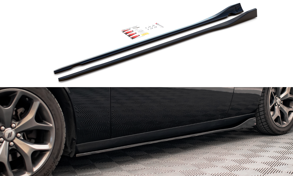 Seitenschweller Ansatz für Dodge Challenger RT Mk3 Facelift schwarz matt