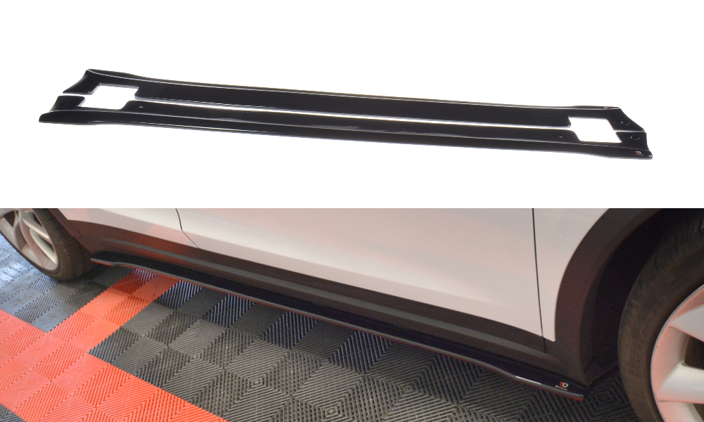 Seitenschweller Ansatz für V.2 für TESLA MODEL X schwarz Hochglanz