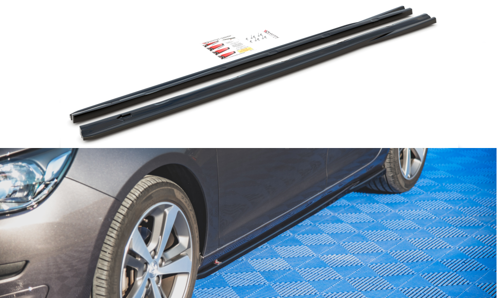 Seitenschweller Ansatz für Peugeot 308 SW Mk2 Facelift schwarz matt