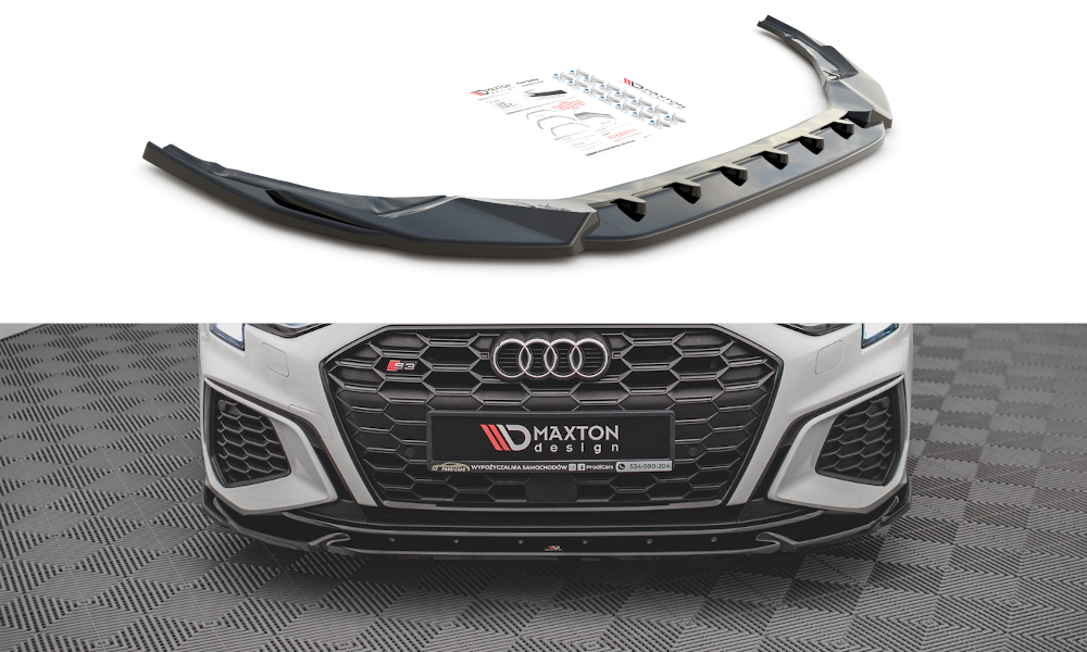 Front Ansatz V.3 für Audi S3 / A3 S-Line 8Y schwarz matt