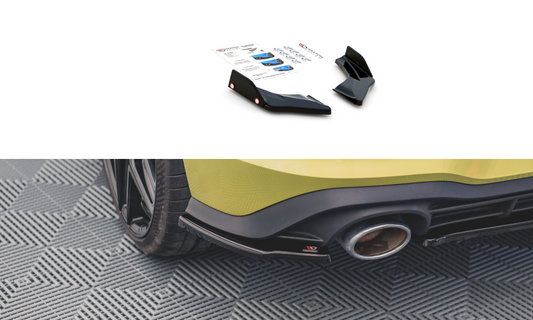 Heck Ansatz Flaps Diffusor V.2 für Volkswagen Golf 8 GTI Clubsport schwarz Hochglanz