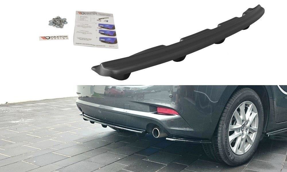 Mittlerer Diffusor Heck Ansatz für Mazda 3 BN (Mk3) Facelift DTM LOOK Carbon Look