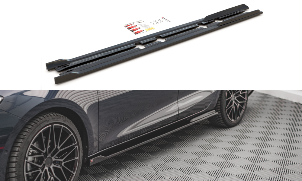 Seitenschweller Ansatz für V.2 für Seat Leon FR Mk4 / Cupra Leon  schwarz matt