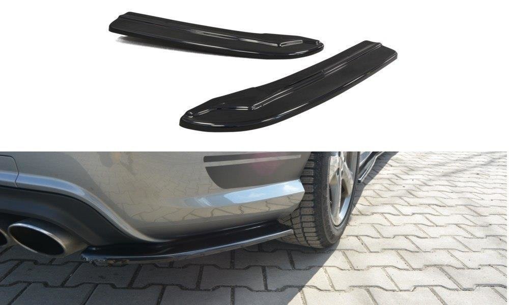 Heck Ansatz Flaps Diffusor für Mercedes C W204 63 AMG/AMG-Line schwarz matt
