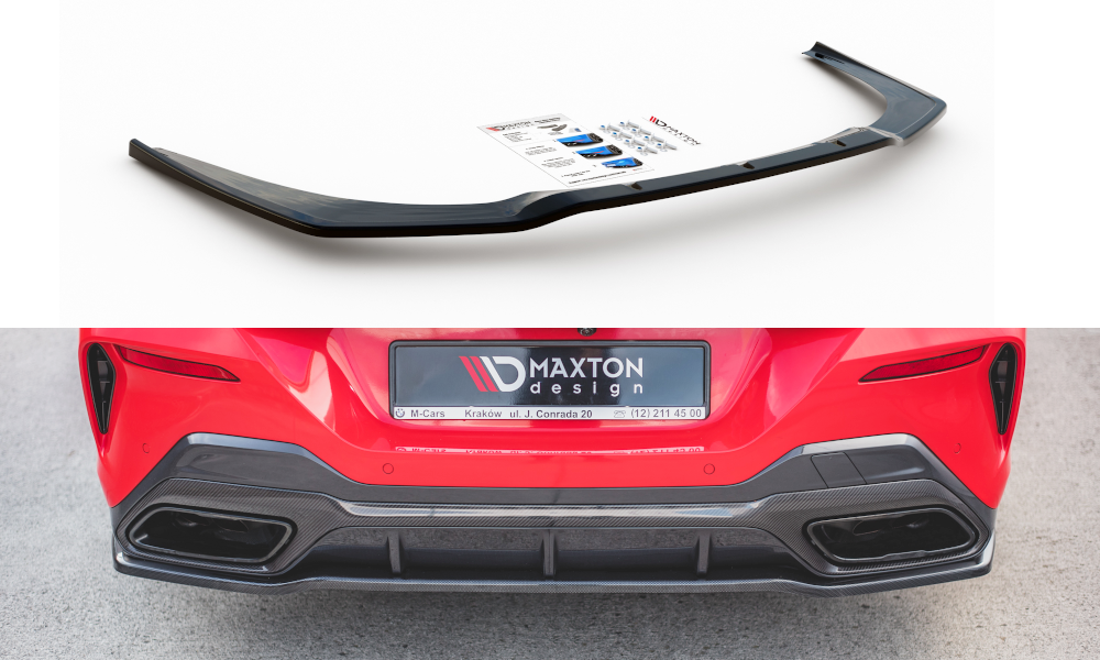 Mittlerer Diffusor Heck Ansatz für BMW 8 Coupe M-Paket G15 schwarz Hochglanz