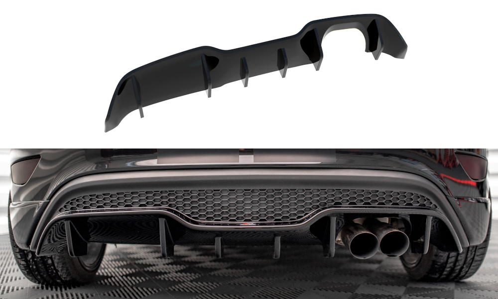 Diffusor Heck Ansatz für Ford Fiesta ST (5-Türige version) Mk7 Facelift schwarz matt
