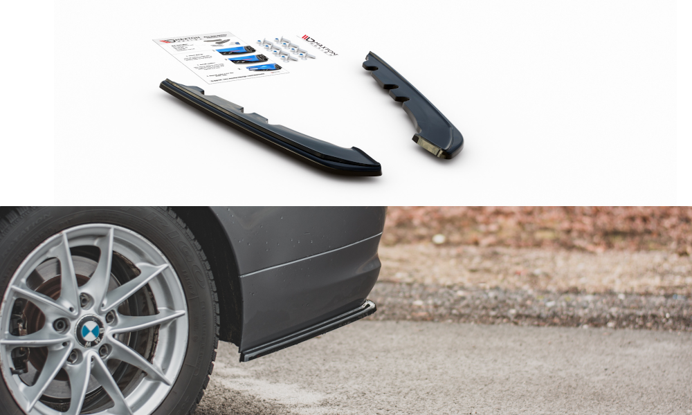 Heck Ansatz Flaps Diffusor für BMW 3er E91 Facelift schwarz Hochglanz