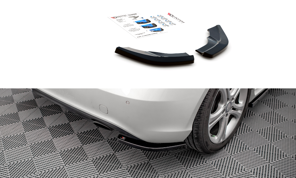 Heck Ansatz Flaps Diffusor V.2 für Mercedes-Benz A W176 schwarz Hochglanz