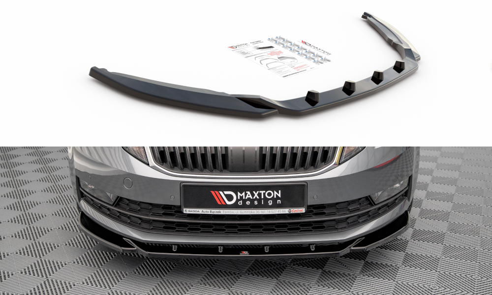 Front Ansatz V.2 für Skoda Octavia Mk3 Facelift schwarz matt