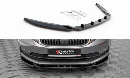 Front Ansatz V.2 für Skoda Octavia Mk3 Facelift schwarz Hochglanz