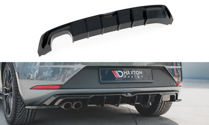 Diffusor Heck Ansatz für SEAT Leon Mk3 FR Facelift Carbon Look