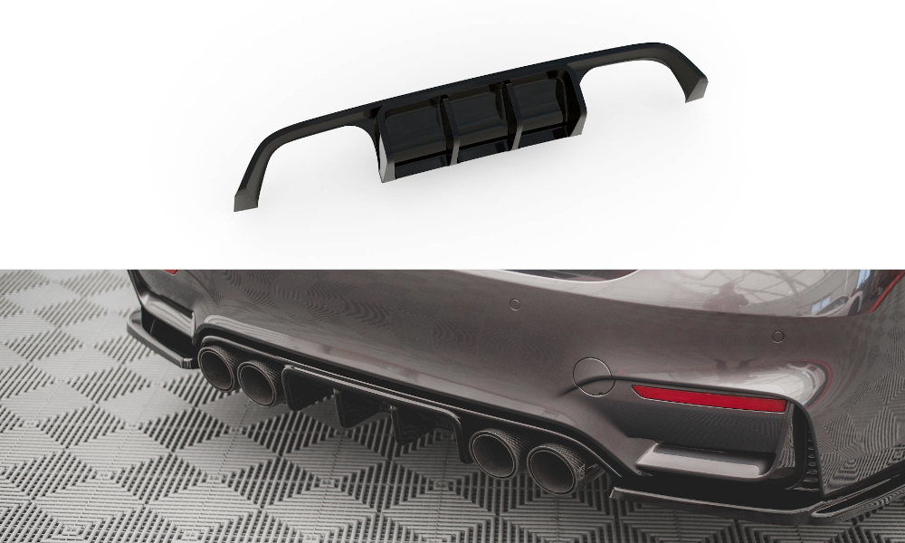 Diffusor Heck Ansatz für BMW M4 F82 schwarz matt