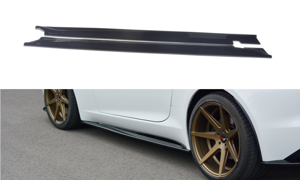 Seitenschweller Ansatz für JAGUAR F-TYPE schwarz Hochglanz
