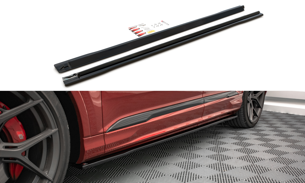 Seitenschweller Ansatz für Audi SQ7 /Q7 S-Line Mk2 (4M) Facelift  Carbon Look