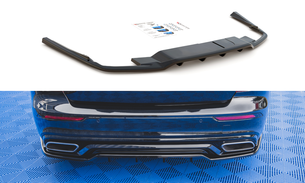 Mittlerer Diffusor Heck Ansatz DTM Look für Volvo S60/V60 R-Design Mk3 Carbon Look