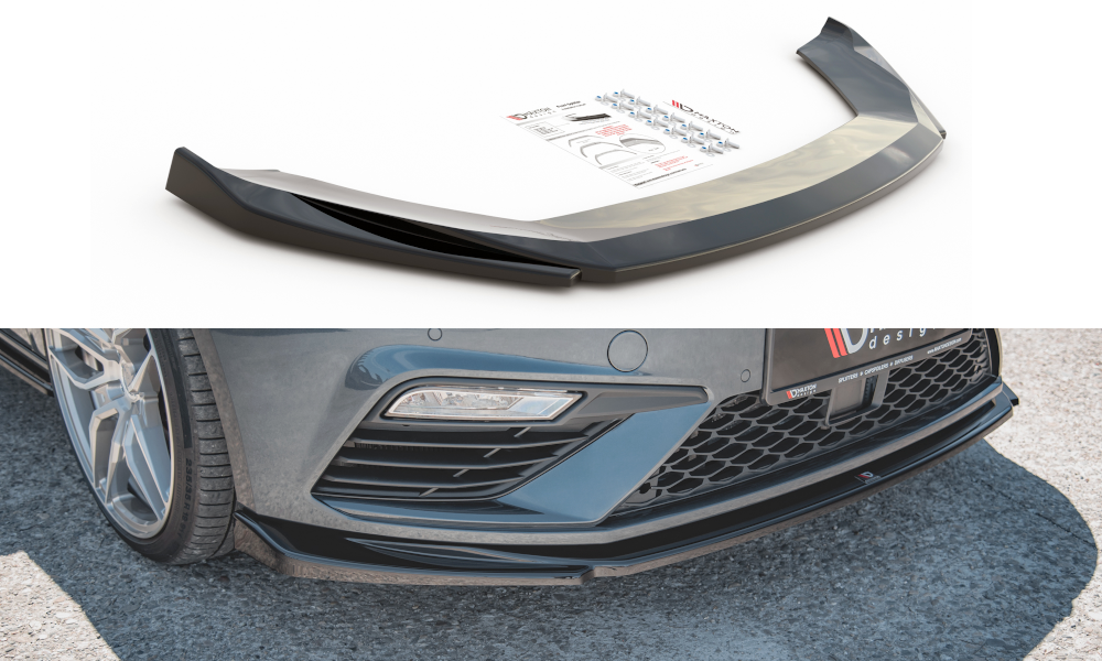 Front Ansatz V.5 für Seat Leon Cupra / FR Mk3 FL schwarz matt