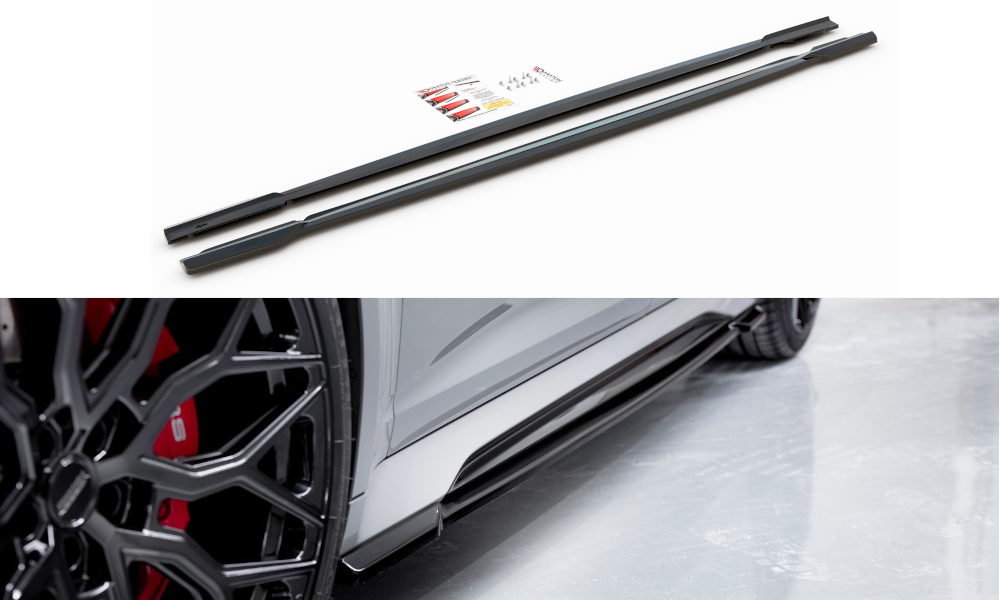 Seitenschweller Ansatz für V.1 für Audi RS6 C8 / RS7 C8 schwarz matt