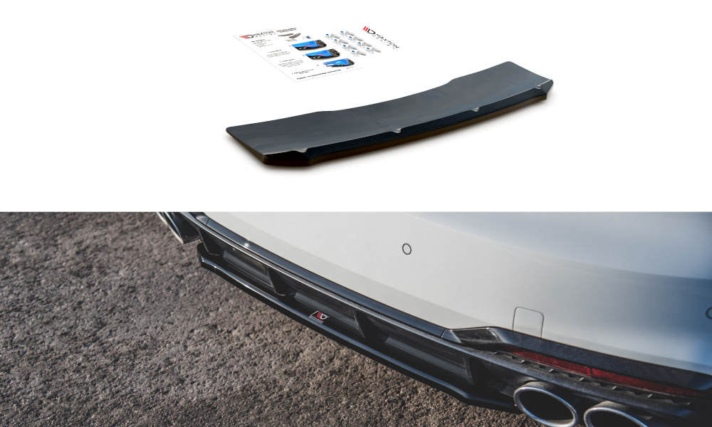 Mittlerer Diffusor Heck Ansatz für Audi S5 Sportback F5 Facelift schwarz matt