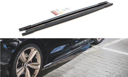 Seitenschweller Ansatz für Audi RS5 Sportback F5 Facelift schwarz matt