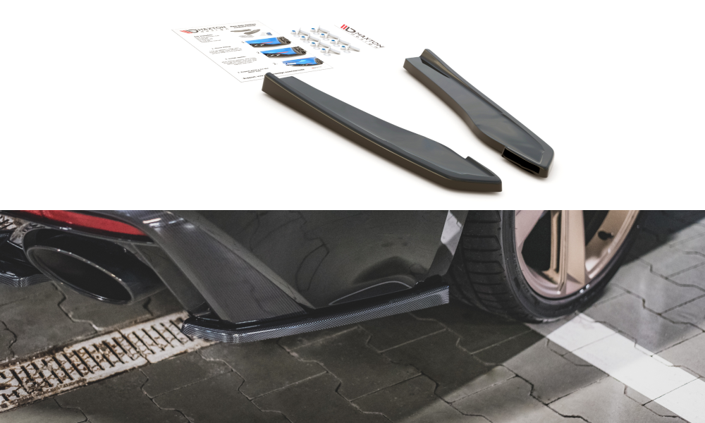 Heck Ansatz Flaps Diffusor für Audi RS5 F5 Facelift schwarz matt