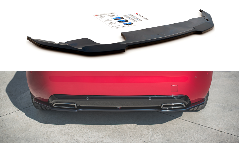 Mittlerer Diffusor Heck Ansatz für Peugeot 308 GT Mk2 Facelift schwarz Hochglanz