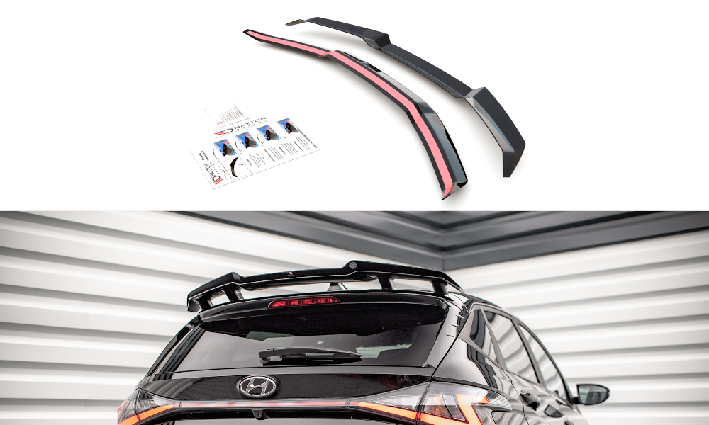 Spoiler CAP für Hyundai I20 N Mk3 schwarz Hochglanz
