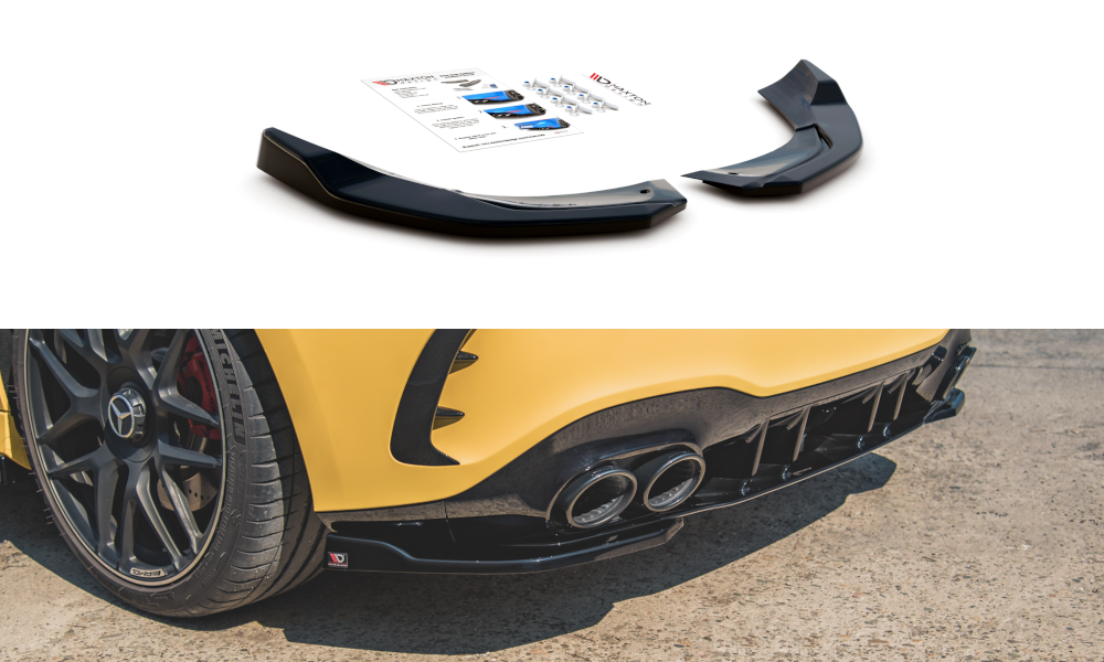 Heck Ansatz Flaps Diffusor für Mercedes-AMG A 45 S W177 schwarz Hochglanz