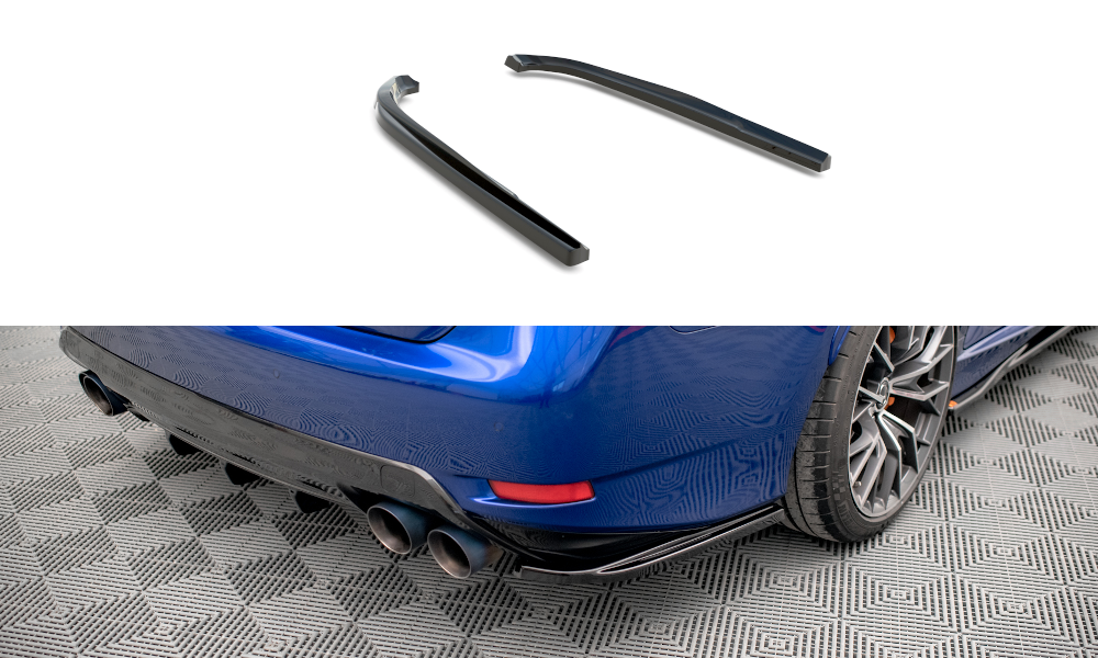 Heck Ansatz Flaps Diffusor für Lexus GS F Mk4 Facelift schwarz Hochglanz