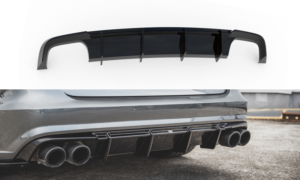 Diffusor Heck Ansatz für Audi S6 / A6 S-Line C7 FL Carbon Look