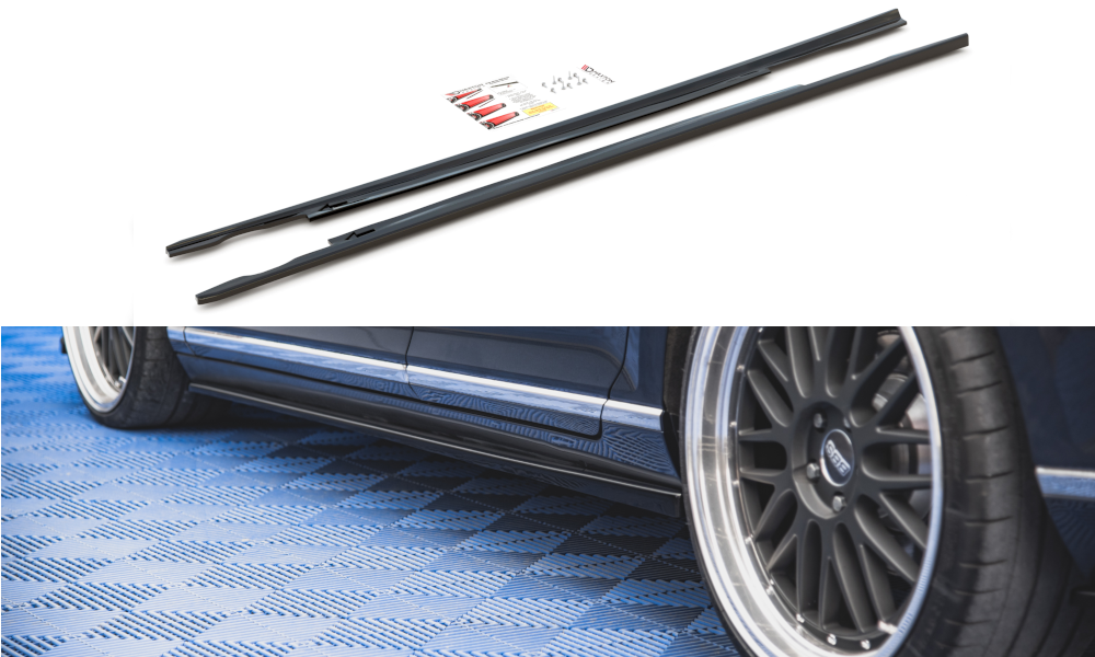 Seitenschweller Ansatz für Volkswagen Passat B8 schwarz Hochglanz