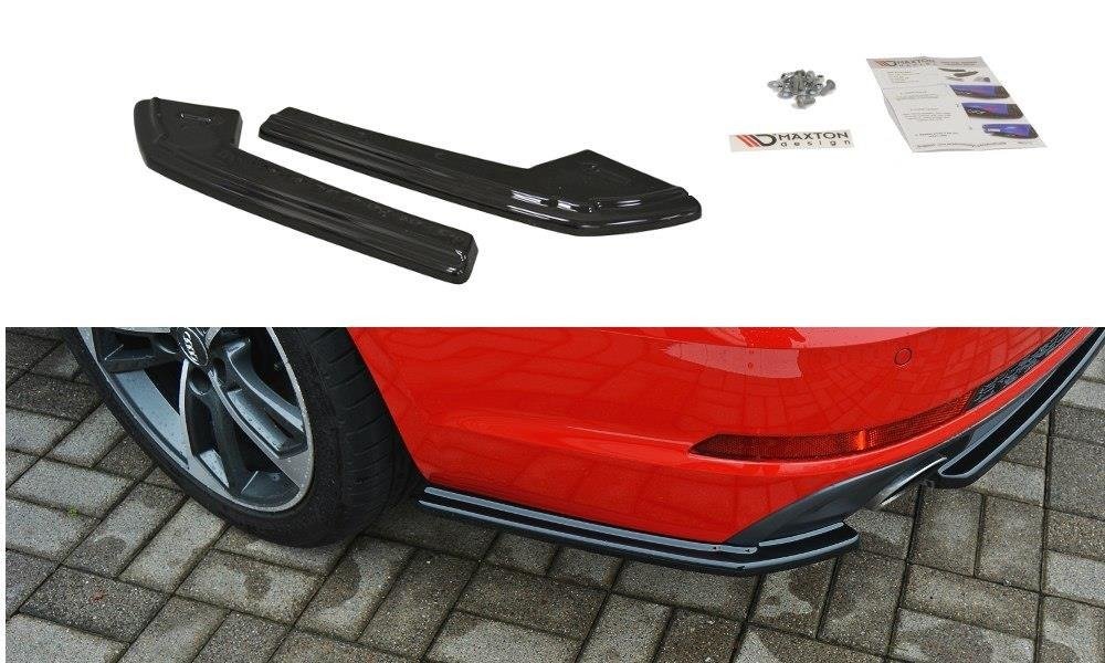 Heck Ansatz Flaps Diffusor für Audi A4 B9 S-Line Carbon Look