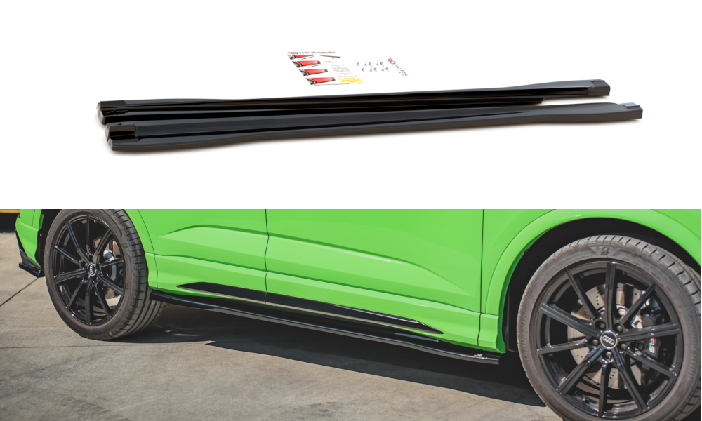 Seitenschweller Ansatz für Audi RSQ3 / Q3 S-Line F3 schwarz Hochglanz