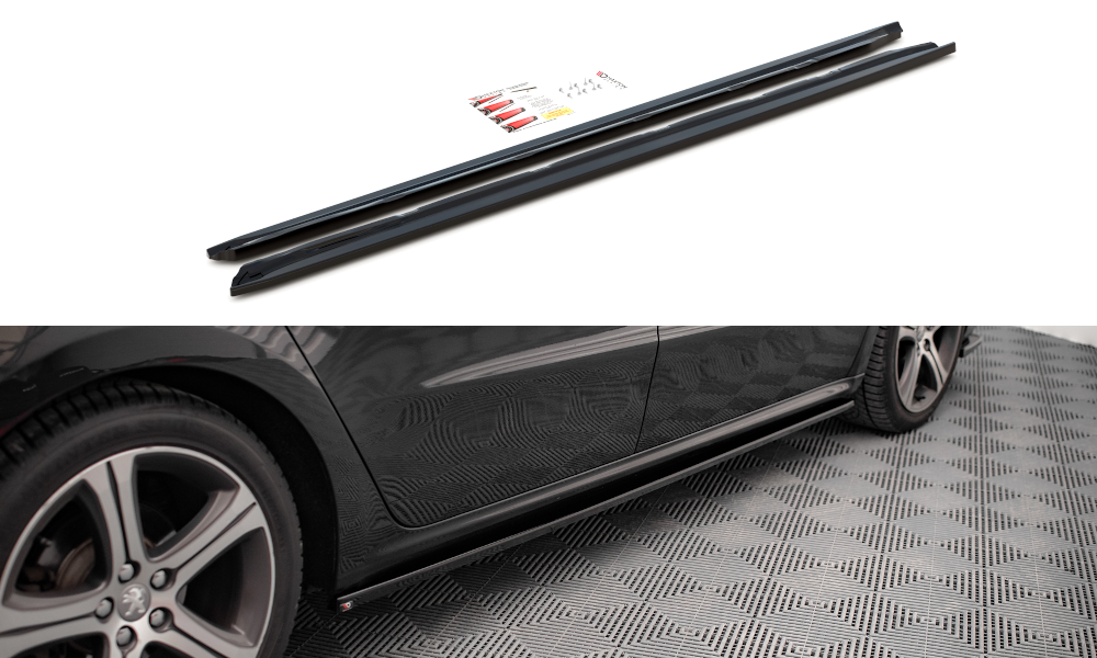 Seitenschweller Ansatz für Peugeot 508 GT Mk1 Facelift schwarz Hochglanz