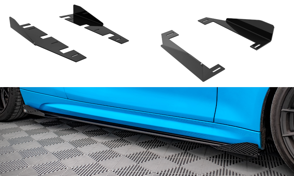 Side Flaps BMW M2 F87 schwarz Hochglanz