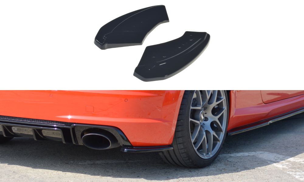 Heck Ansatz Flaps Diffusor für Audi TT RS 8S Carbon Look