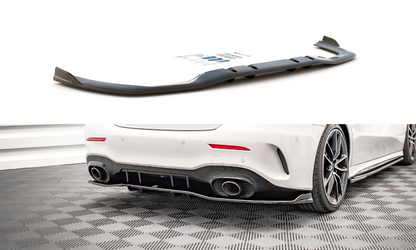 Mittlerer Diffusor Heck Ansatz DTM Look für V.2 Mercedes A 35 AMG Limousine V177 schwarz Hochglanz