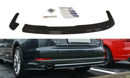 Heck Ansatz Flaps Diffusor für Audi A4 B9 S-Line Carbon Look